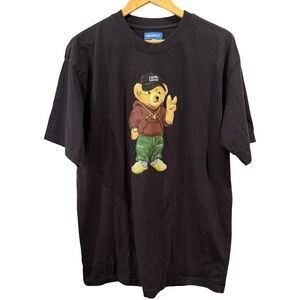 Market Blackwash Peace Bear Mens T shirt Large